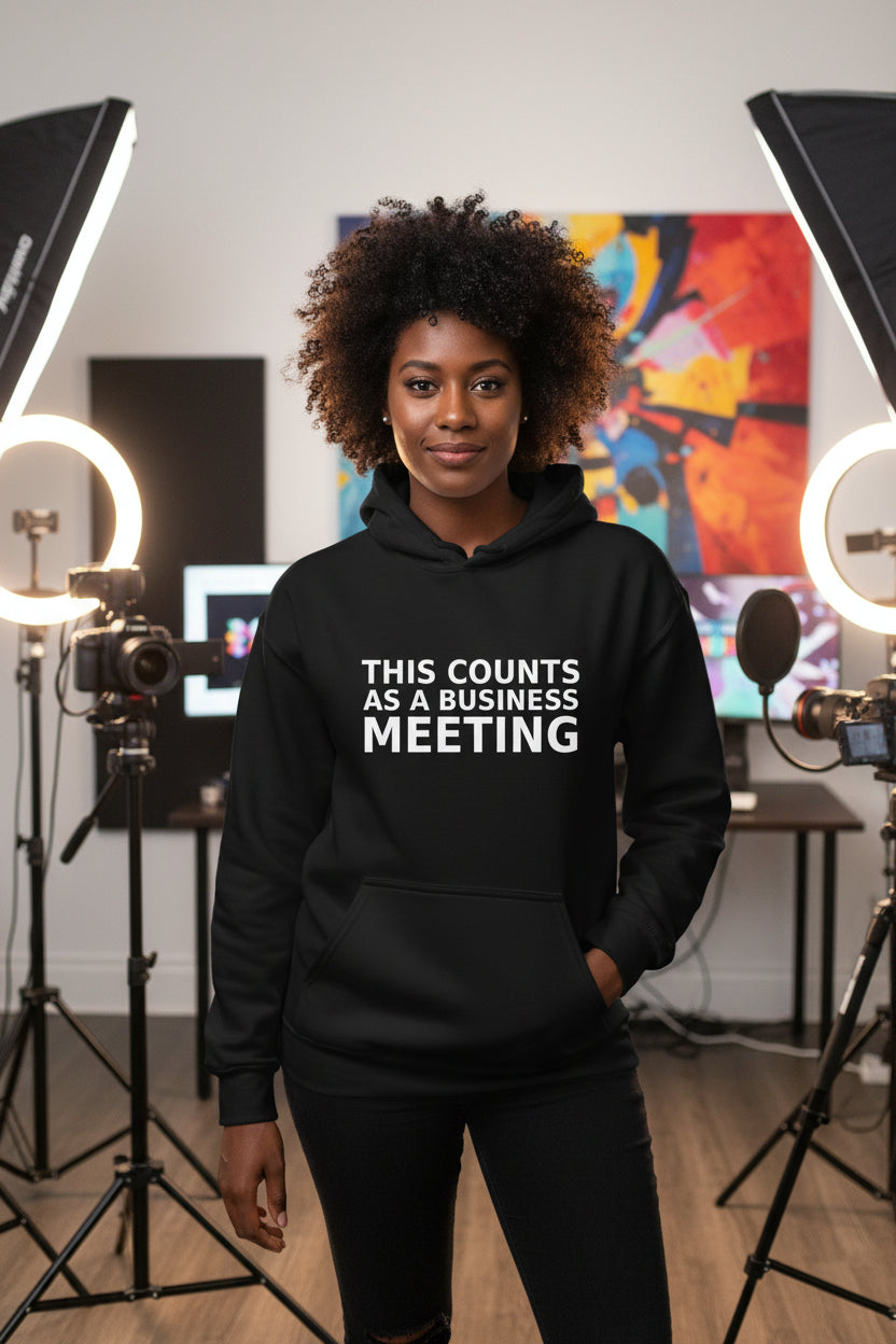 This Counts As A Business Meeting Hoodie BLACK