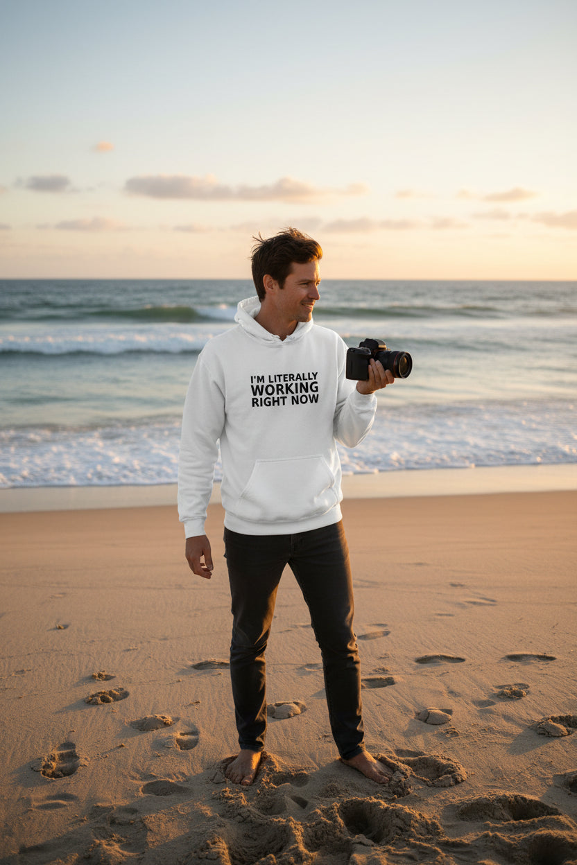 I'm Literally Working Right Now Hoodie WHITE
