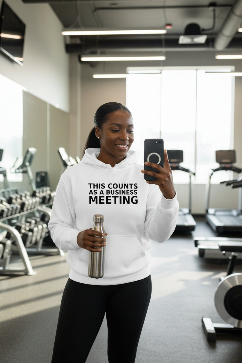 This Counts As A Business Meeting Hoodie WHITE