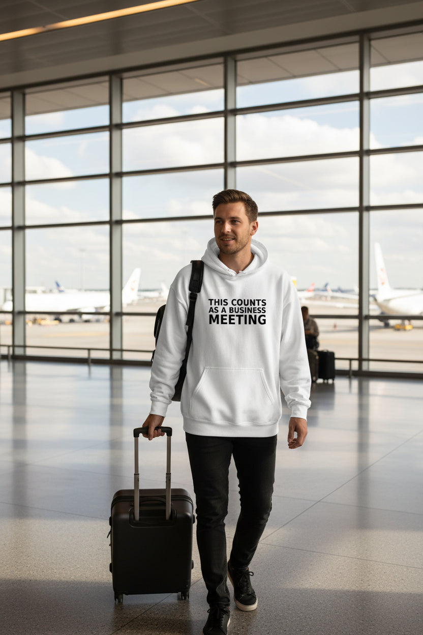 This Counts As A Business Meeting Hoodie WHITE