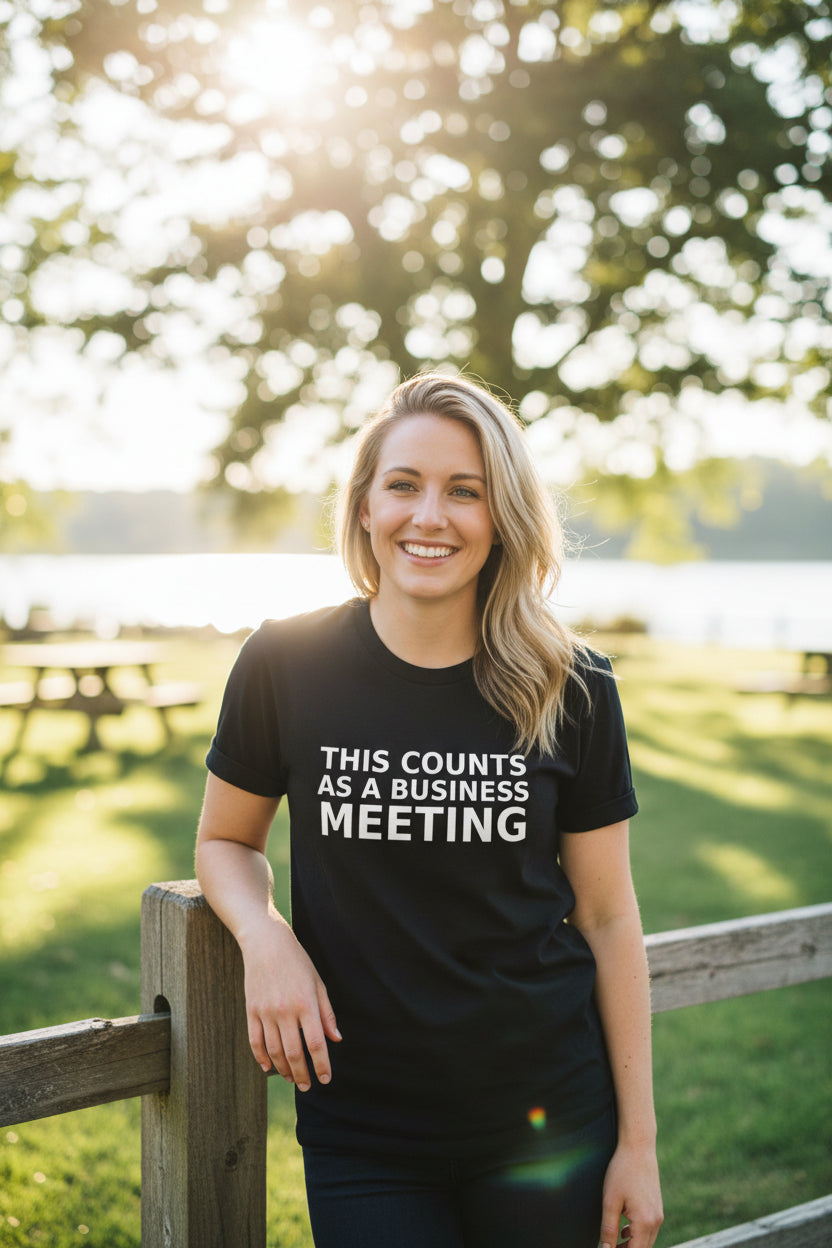 This Counts as a Business Meeting T Shirt Black