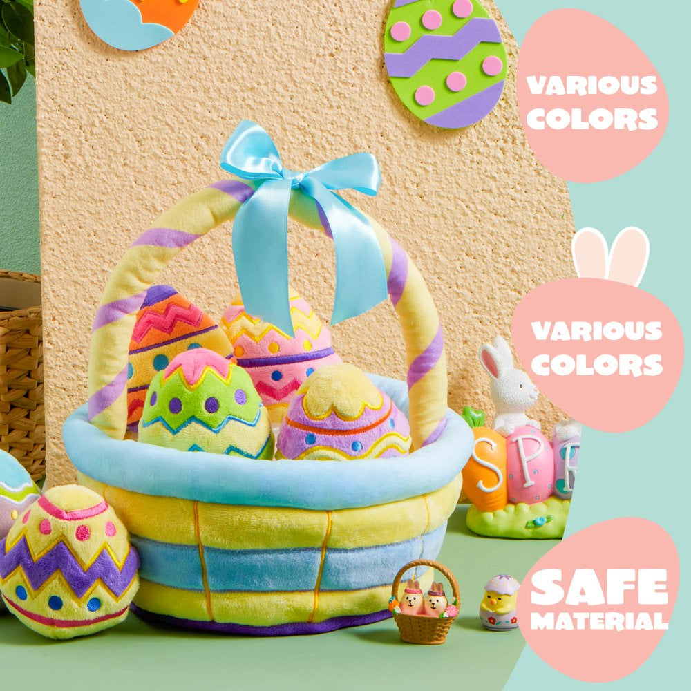 7Pcs Easter Basket Plushies for Baby,Easter Basket Stuffers Fillers,Soft Plush Toys for Kids Birthday Gifts,Easter Party Favors,Easter Egg Hunt,Plush for Toddler & Kids of All Ages